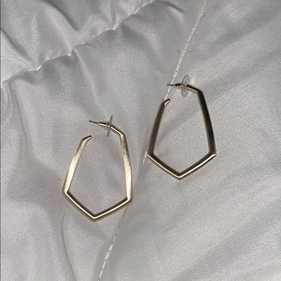 SOLD KENDRA SCOTT gold geometric shape earrings - Picture 2 of 2